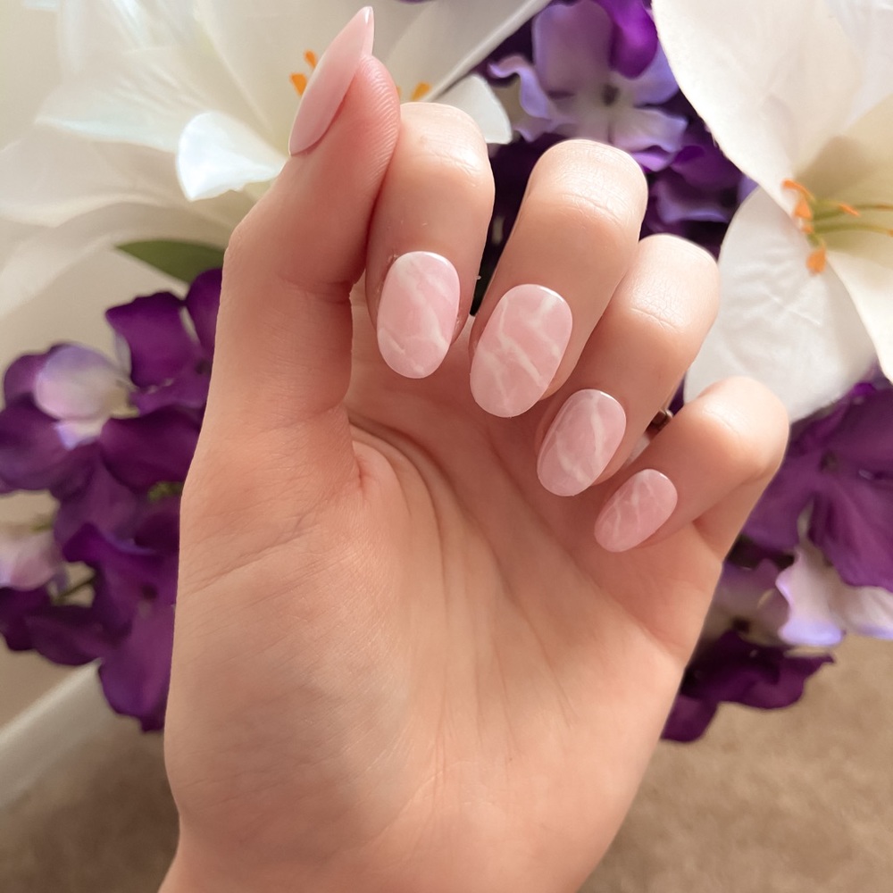 Pink Marble Press-On Nails